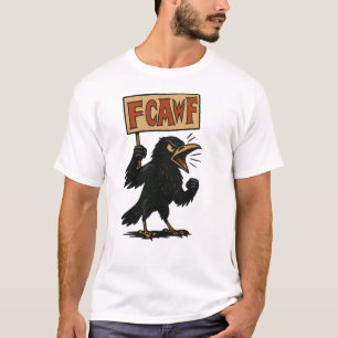 F‑CAW‑F Rolig Svart Kråka Vintage Tecknad Serie T Shirt