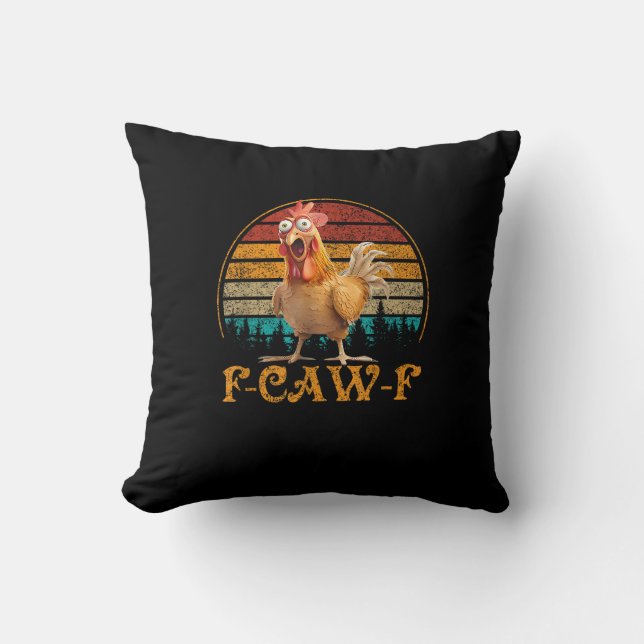 F-Caw-F Roligt Citat Kyckling Meme F-Caw-F Kudde (Framsida)
