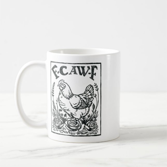 F-caw-f Roligt Kyckling Sarcasm Ordspel Bonde _1  Kaffemugg (Vänster)