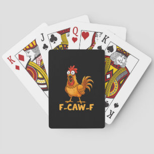 F-Caw-F Roligt Kycklinghumor Citat Tupp Meme Rolig Casinokort