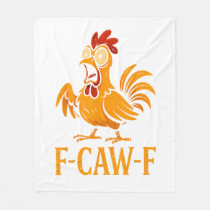 F-Caw-F Roligt Kycklinghumor Kyckling Meme Kycklin Fleecefilt