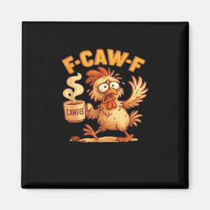 F Caw F Rollig Kyckling Klassisk Retro Grafik Magnet