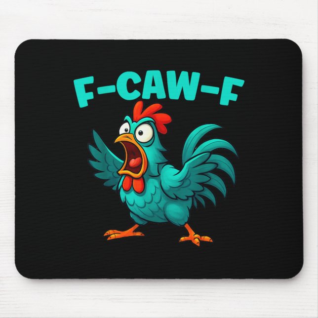 F-caw-f Rooster Chicken Funny Farm Animal Humor  Musmatta (Framsidan)