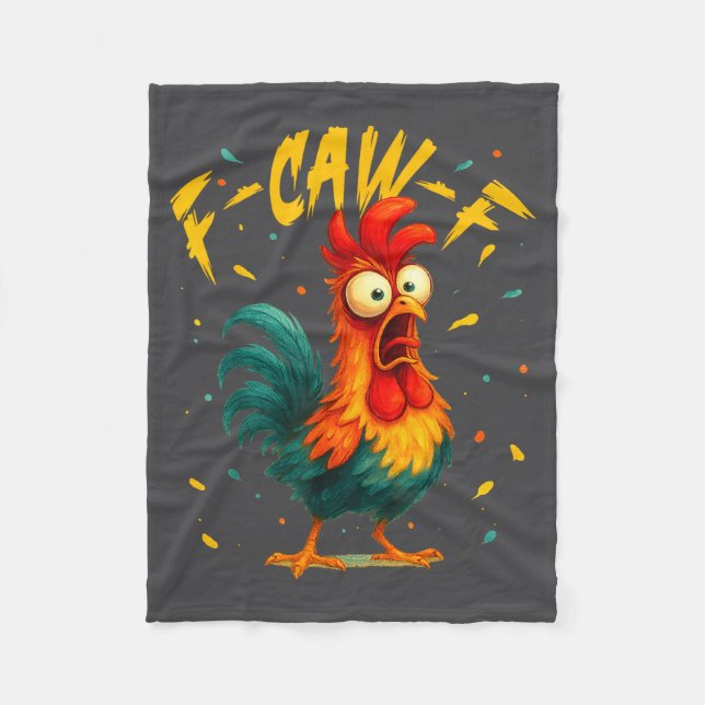 F Caw F Rooster Funny Bird Chicken Whisperer Fawk  Fleecefilt (Framsidan)