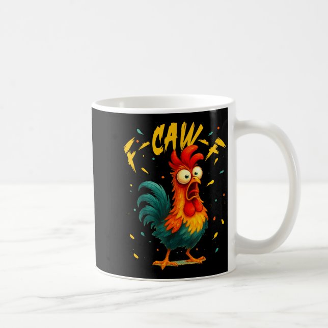 F Caw F Rooster Funny Bird Chicken Whisperer Fawk  Kaffemugg (Höger)