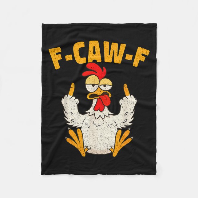 F Caw F Rooster Funny Bird Fcawf Chicken Whisperer Fleecefilt (Framsidan)