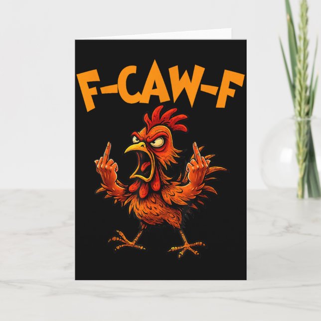 F Caw F Rooster Funny Bird Fcawf Chicken Whisperer Kort (Framsida)