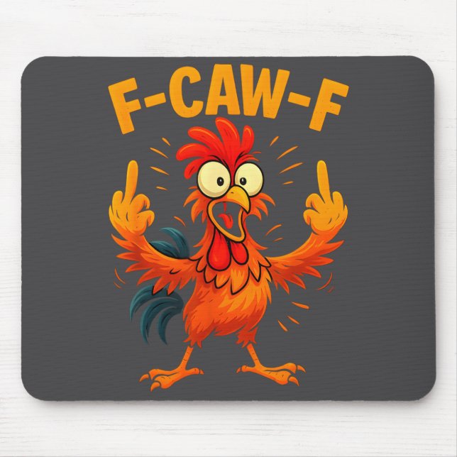 F Caw F Rooster Funny Sarcastic Chicken Middle Fin Musmatta (Framsidan)