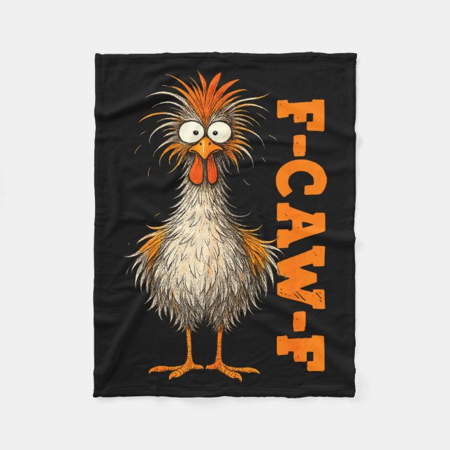 F Caw F Shirt Chicken F-caw-f Funny Meme Men Women Fleecefilt (Framsidan)