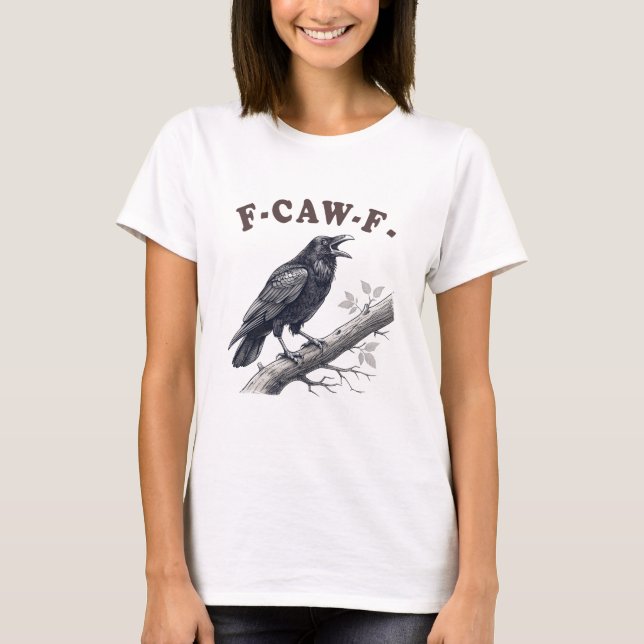 - f-caw-f Skär Kråka T Shirt (Framsida)