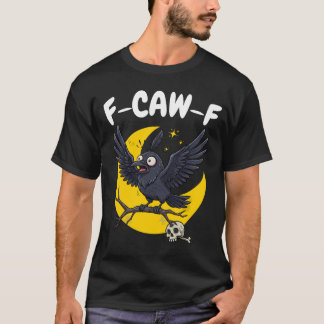 F-CAW-F Skrämt Kråka - Spooky Måne T Shirt