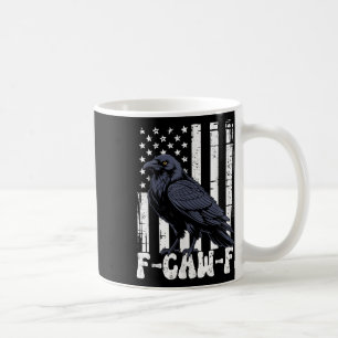 F Caw F Svart Kråka Svart Fågel Retro Usa Flagga V Kaffemugg