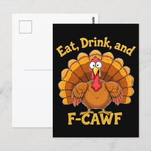 F-Caw-F Thanksgiving Turkiet Cawing 2025-2026 Vykort