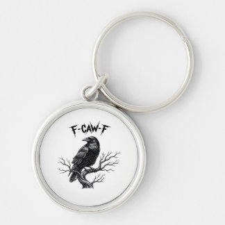 F Caw F Trendy Modern Style Rund Silverfärgad Nyckelring