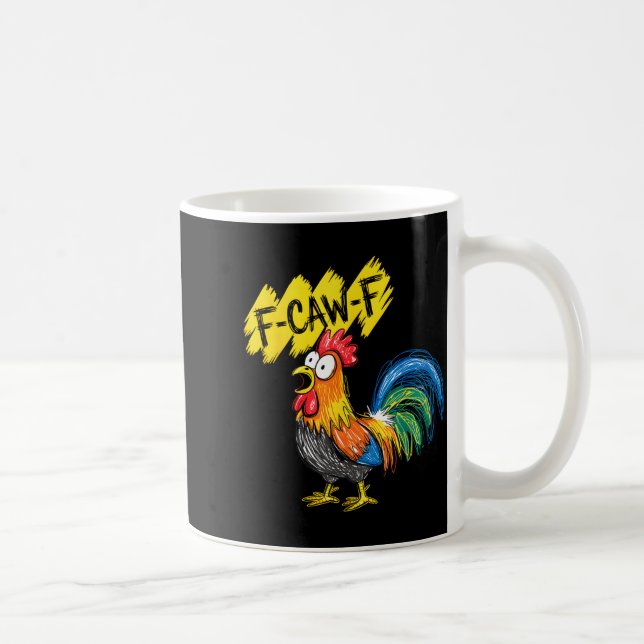 F Caw F Tupp Rolig Fågel Fcawf Kyckling Flüsterare Kaffemugg (Höger)