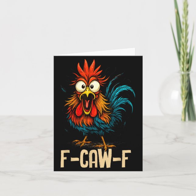 F Caw F Tupp Rolig Fågel Fcawf Kyckling Flüsterare Kort (Framsida)