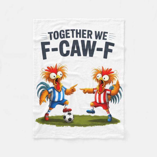 F Caw F Tupp Rolig Fågel Fcawf Kyckling Fotboll Fa Fleecefilt (Framsidan)
