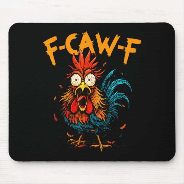 F Caw F Tupp Rolig Fågel Fcawf Kyckling Kaffe  Musmatta (Framsidan)