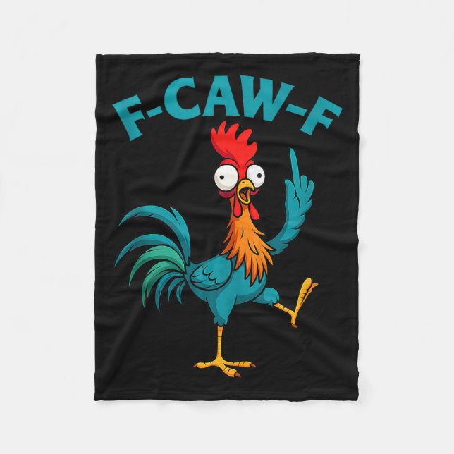 F Caw F Tupp Rolig Fågel Fcawf Kycklingflüstar Fleecefilt (Framsidan)