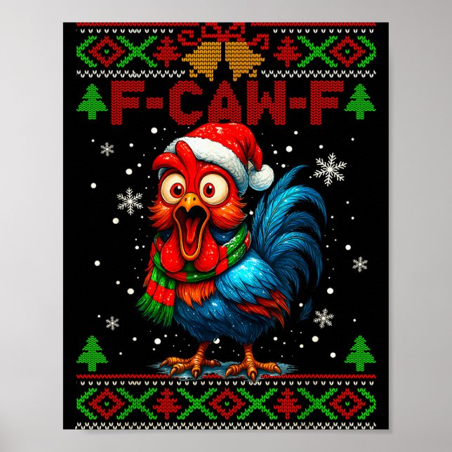 F Caw F Tupp Rolig Fågel Fcawf Kycklingflüstar Poster (Framsidan)
