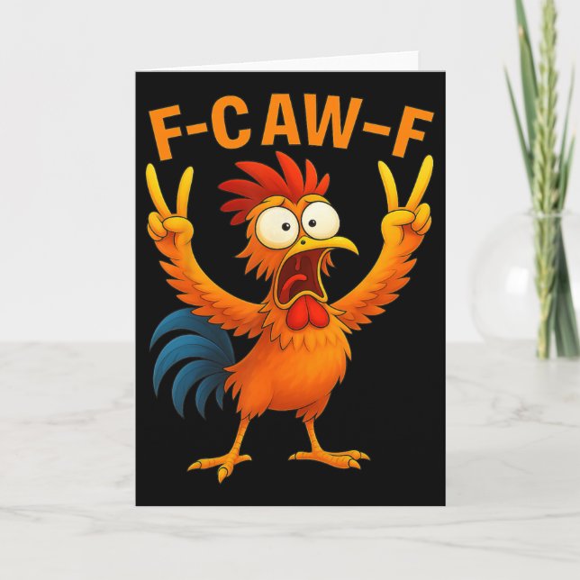 F Caw F Tupp Rolig Fågel Kycklingviskaren Fawk  Kort (Framsida)