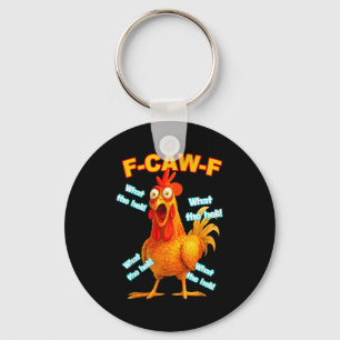 F-caw-f Vad Är Den Heli Kyckling Roligt Meme Vinta Nyckelring