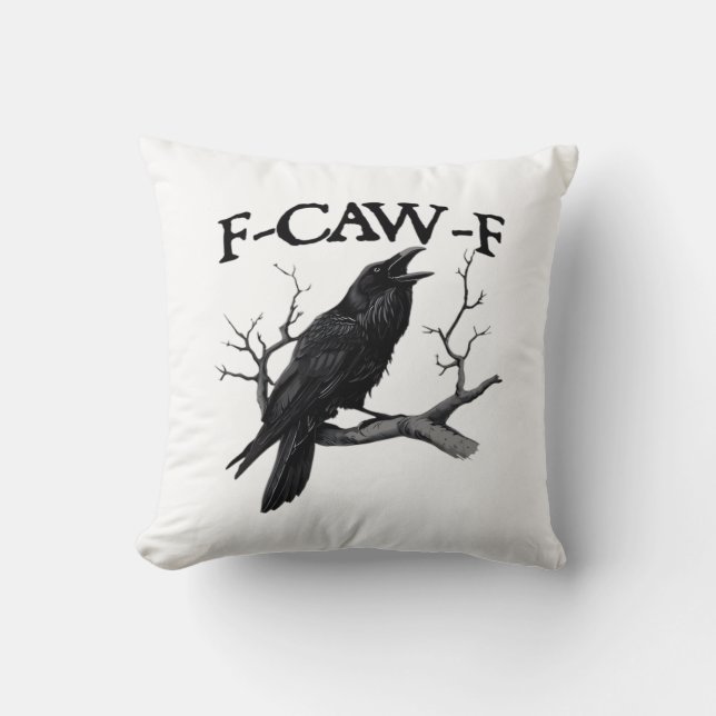 F Caw F Vintage Grafisk Klassiker Kudde (Framsida)
