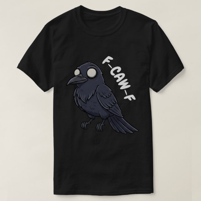 F-CAW-F Wide Eyed Kråka - Lönnfågel T Shirt (Design framsida)