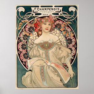 F. Champenois av Alfons Mucha - Art nouveau Poster