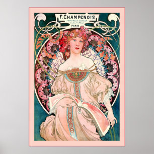 F. Champenois Imprimeur-Editeur ~ Alphonse Mucha Poster