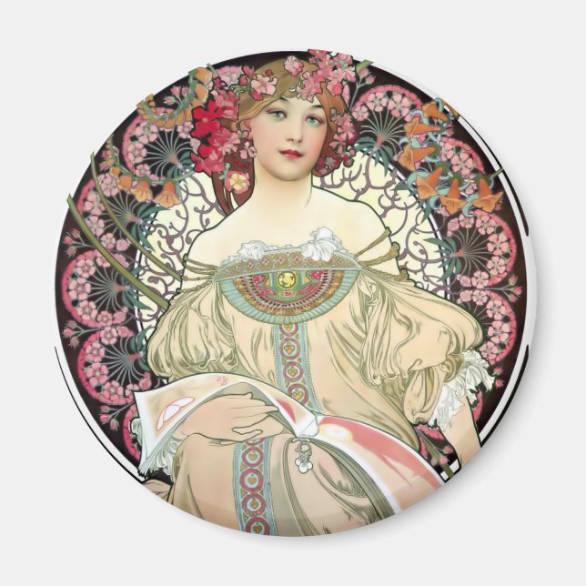 F. Champenois Imprimeur-Éditeur av Alfons Mucha Magnet (Framsidan)