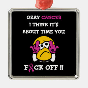 F#CK AV ...bröstcancer Julgransprydnad Metall