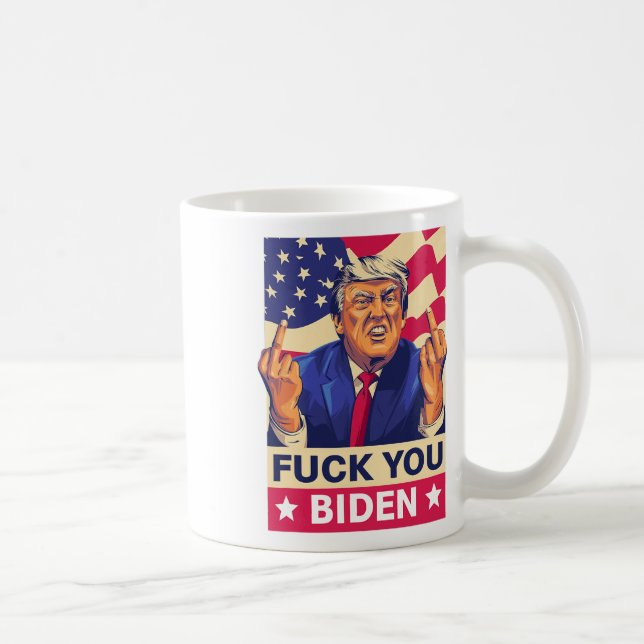 F%ck Biden Funny Trump Kaffemugg (Höger)