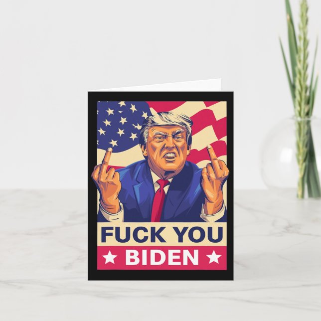 F%ck Biden Funny Trump Kort (Framsida)