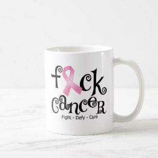 F*CK-bröstcancer (rosa band) Kaffemugg