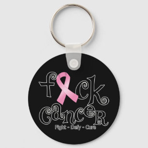 F*CK-bröstcancer (rosa band) Nyckelring