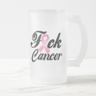 F*CK-bröstcancerskjortor Frostat Ölglas