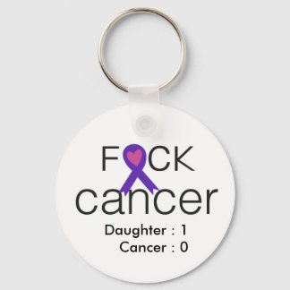 F*ck Cancer - Behåll poäng - lägg till din egen te Nyckelring