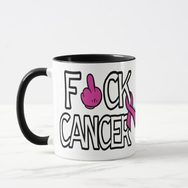 F#CK CANCER ...bröstcancer Mugg (Vänster)