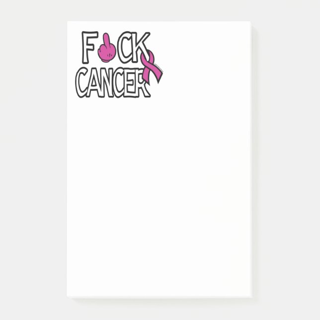 F#CK CANCER ...bröstcancer Post-it Block (Framsida)