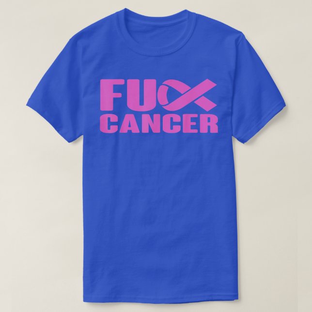 F ck Cancer Rosa Ribbon Breast Cancer Awareness Wo T Shirt (Design framsida)