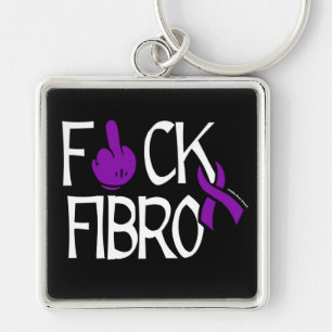 F#CK FIBRO FYRKANTIG SILVERFÄRGAD NYCKELRING