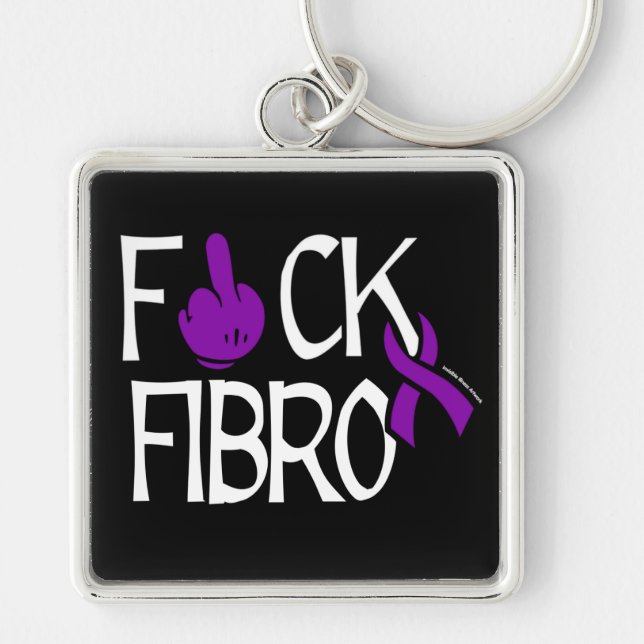 F#CK FIBRO FYRKANTIG SILVERFÄRGAD NYCKELRING (Framsidan)