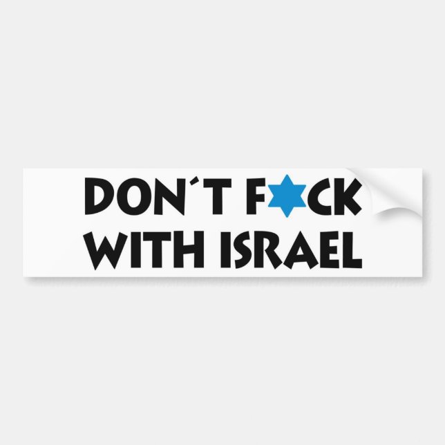 F*ck inte med Israel - judisk statsstolthet Bildekal (Framsidan)
