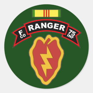 F Co, 75:e Infantry Regiment - Skogsväktare, Vietn Runt Klistermärke