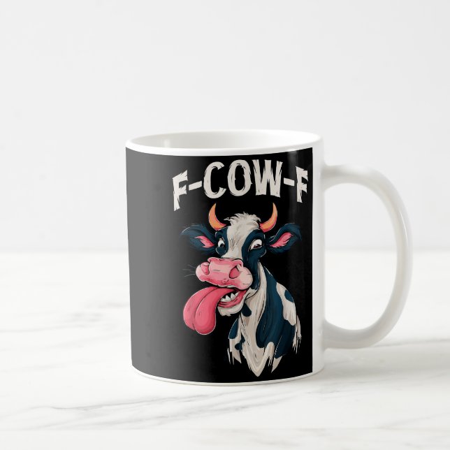 F-cow-f Funny Meme Fcowf Cow Men Women  Kaffemugg (Höger)