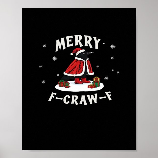 F-Craw-F Kråka jul F-Caw-F Raven jul Poster (Framsidan)