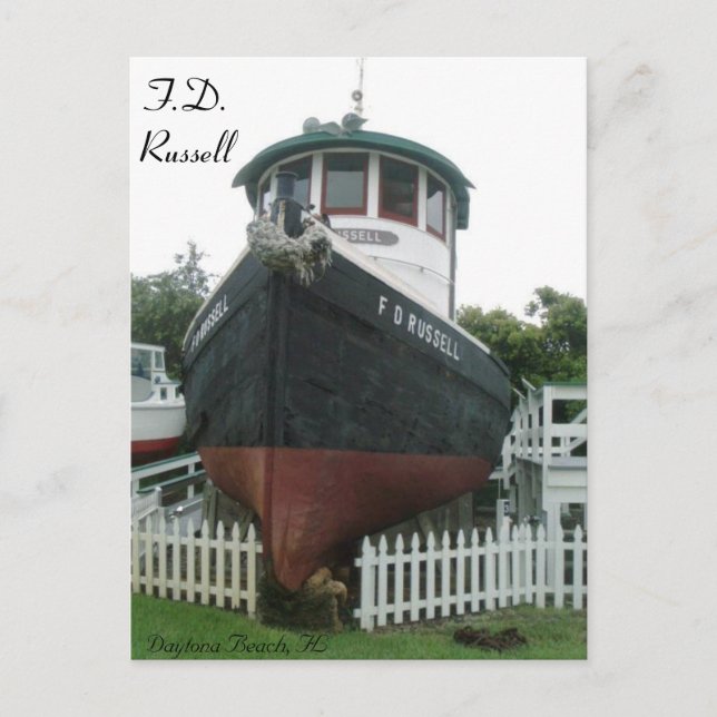 F.D. Russell Tug Boat nr 1 Vykort (Framsida)