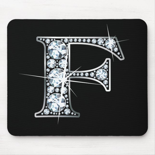 "F" Diamond Bling Mousepad Musmatta (Framsidan)