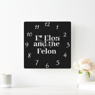 F* Elon Wall Clock Fyrkantig Klocka